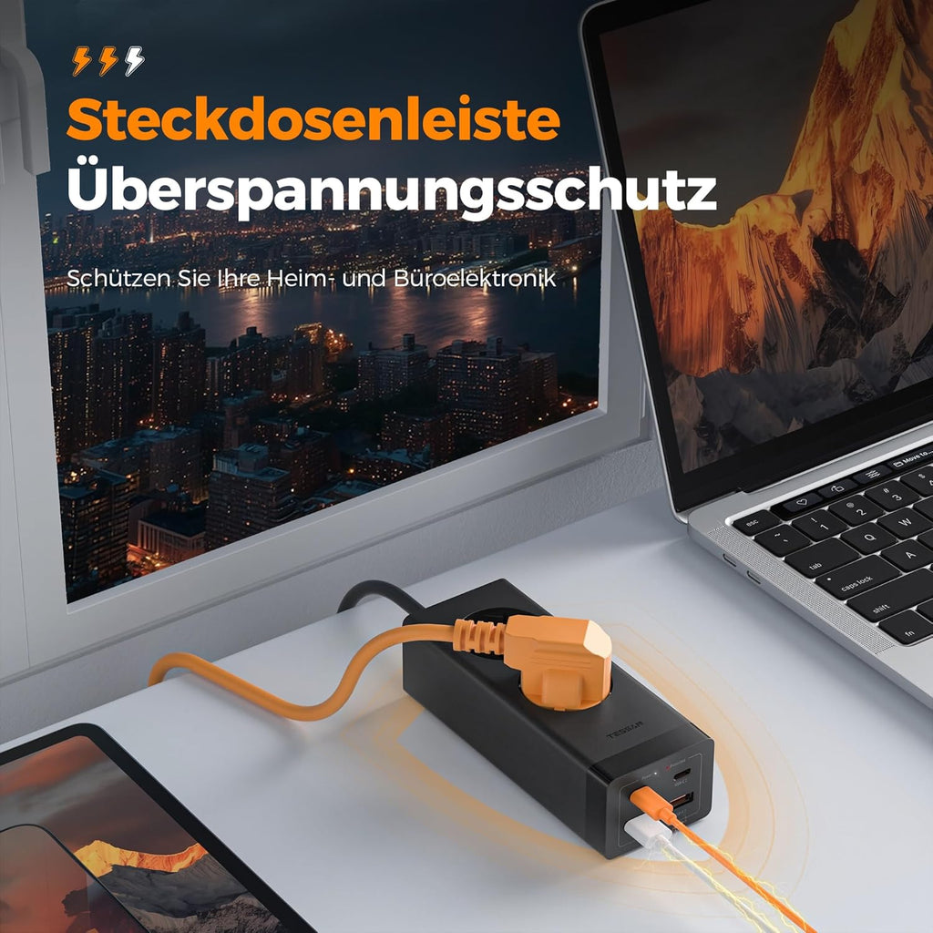 TESSAN 30W GaN USB-C Mehrfachstecker mit 2 AC-Fach