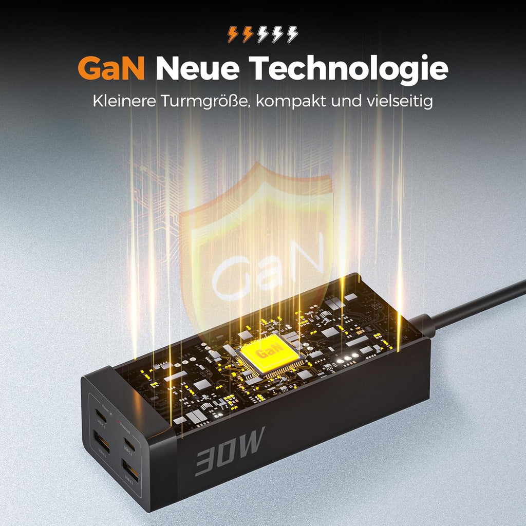 TESSAN 30W GaN USB-C Mehrfachstecker mit 2 AC-Fach